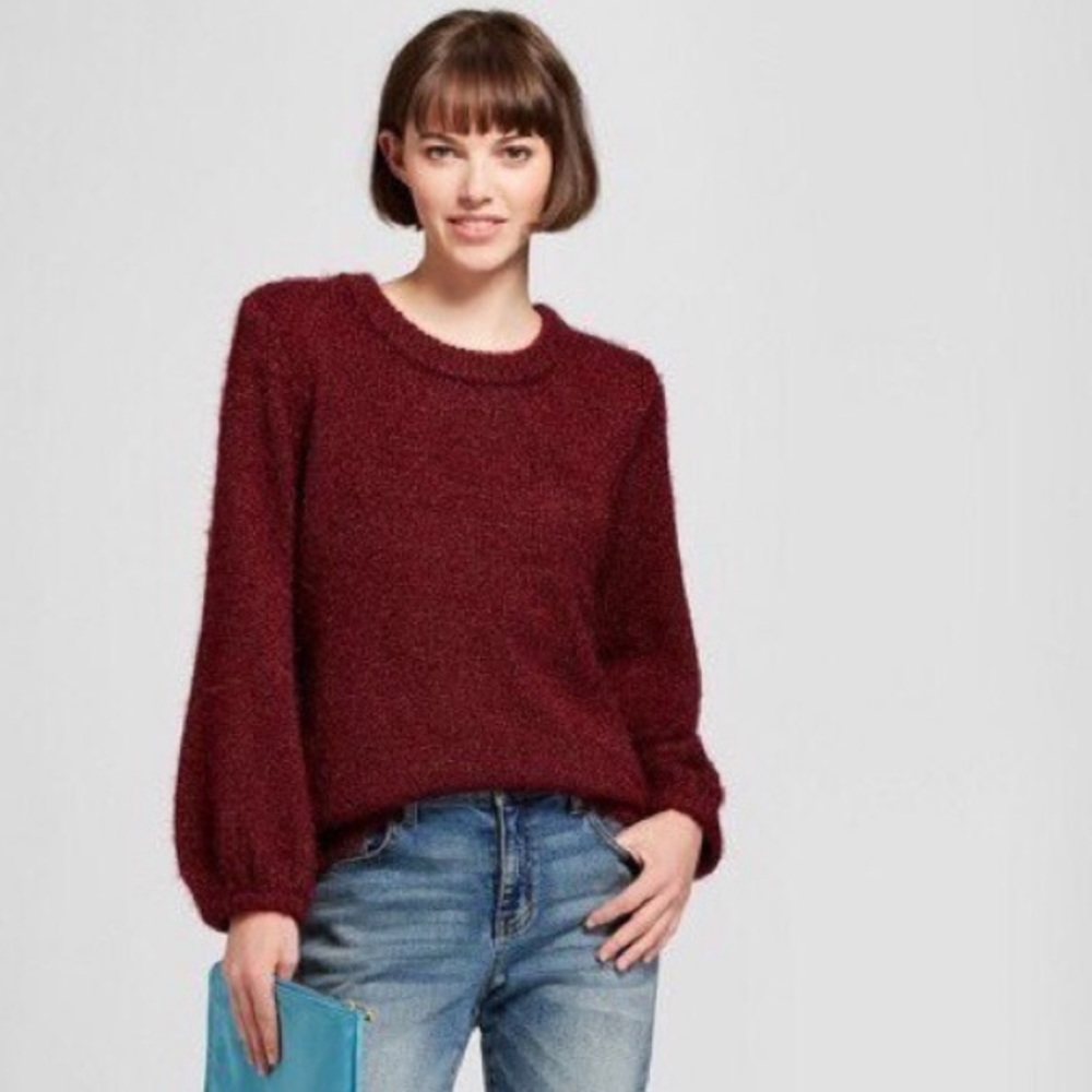 Fuzzy Maroon Sweater